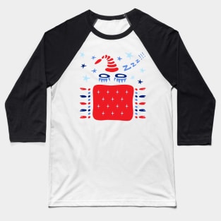 Closed eyes, blanket, nightcap and stars. Baseball T-Shirt